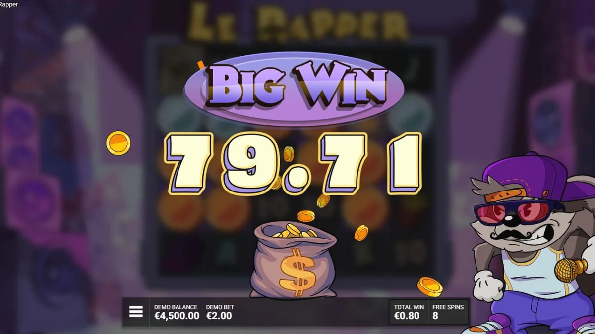 Tampilan antarmuka game slot Le Rapper di layar ponsel pintar